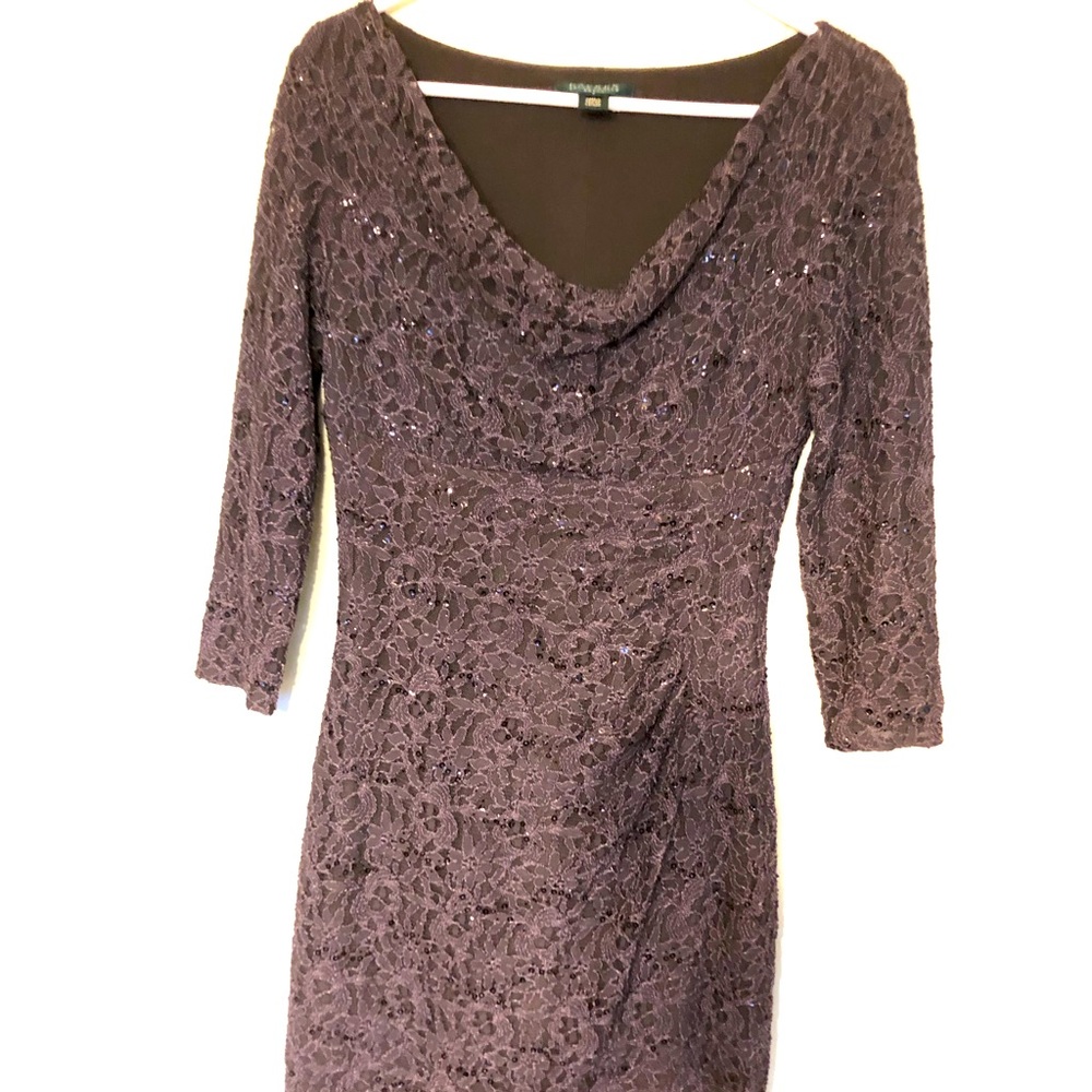 Ralph Lauren size 8 charcoal colored lace lined dress